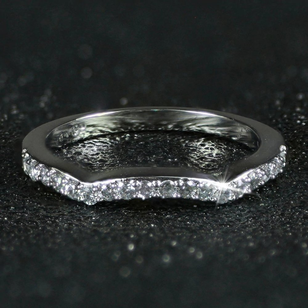 *NEW 18K White Gold Princess Cut Diamond 3PC Ring - Picture 14 of 15